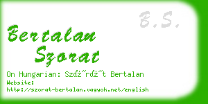 bertalan szorat business card